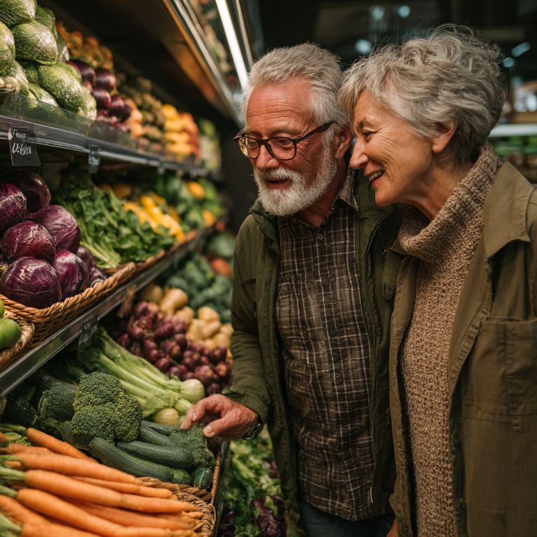 Възрастна жена чете хранителен план